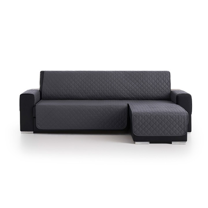 Capa de Chaise Longue Acolchoada Cinzento Escuro