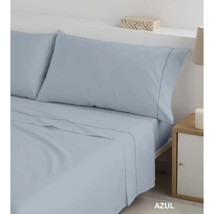 Jogo de Lençóis Tecido Liso Basic Azul Polo