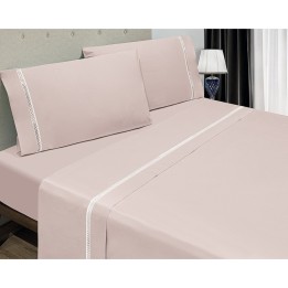 Jogo Sábanas Tecido Percal c885tap1 Rosa