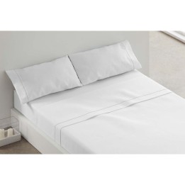 Jogo Lençóis Tecido 241 Branco/cinzento